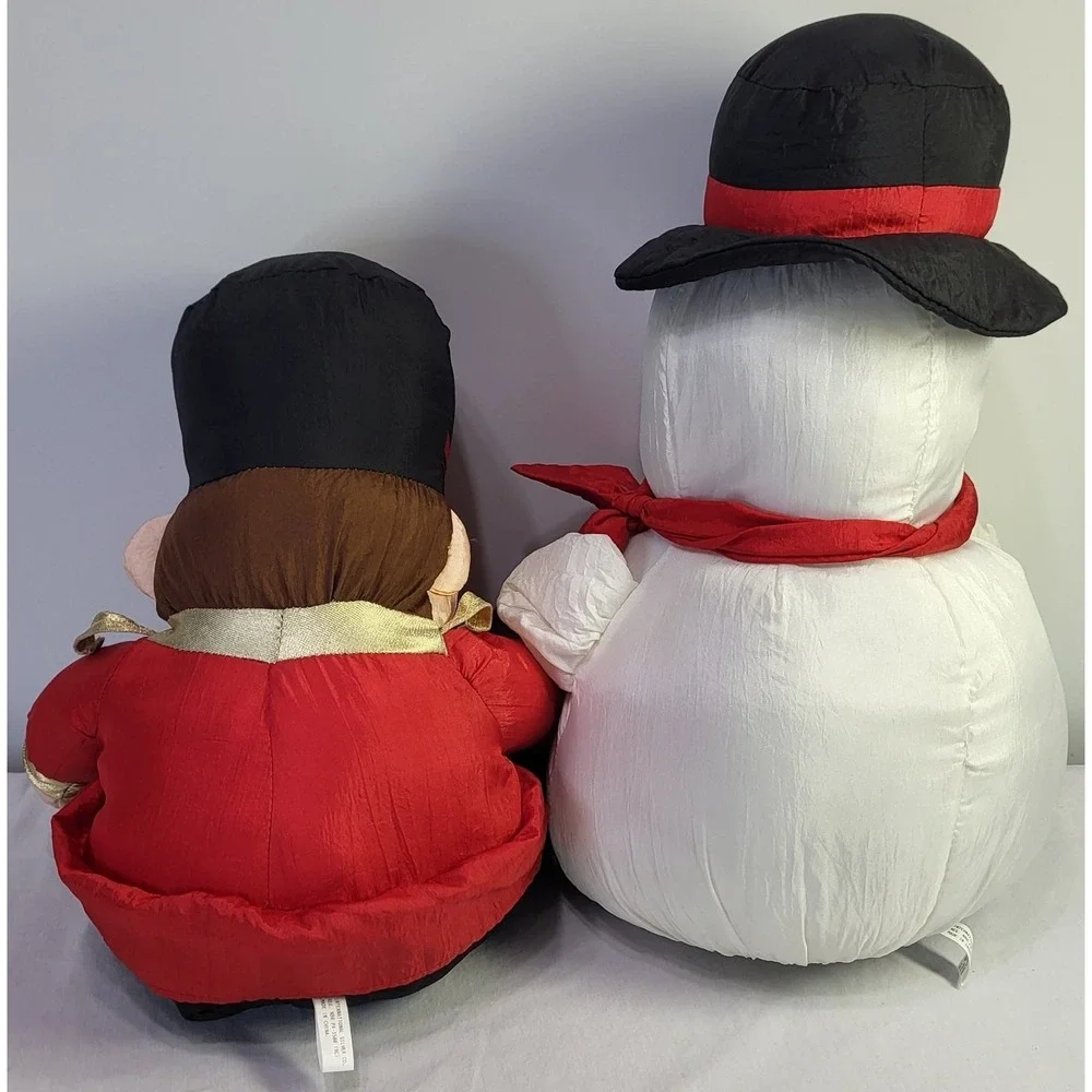 International Silver Nylon Parachute Christmas Snowman & Soldier Plush Set 18